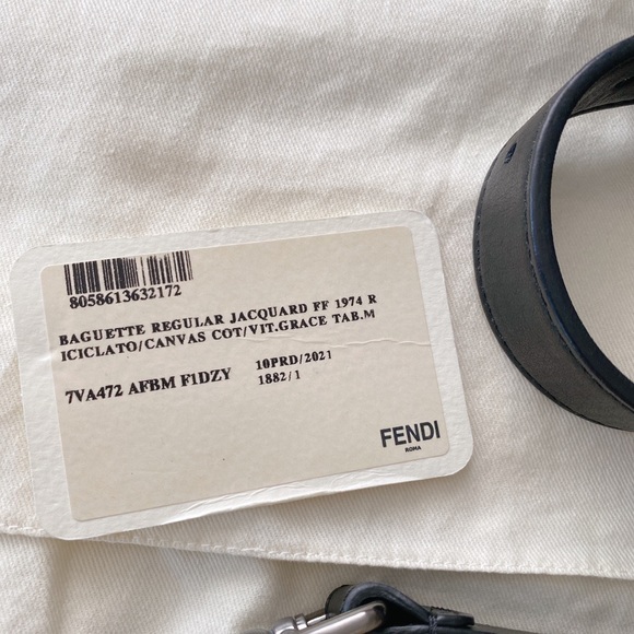 Fendi Baguette Jacquard FF Logo Canvas Convertible Crossbody Belt Bag - Picture 10 of 16